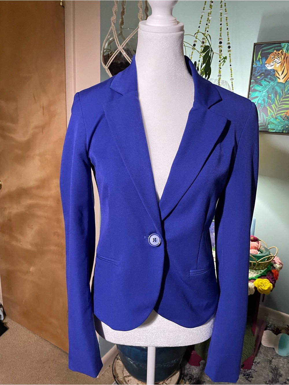 Ambiance Cobalt purple Single-Button Blazer